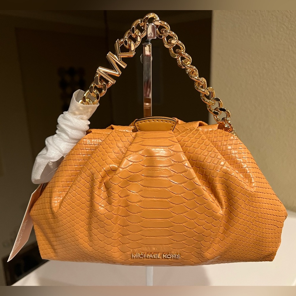 Michael Kors Chain Clutch Bag with Gold Chain